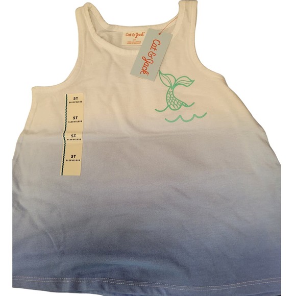 Toddler Girls' Mermaid Dip-Dye Tank Top, Blue, 5T, 37.5-42 lb. 43-45.5 in. - Picture 2 of 3
